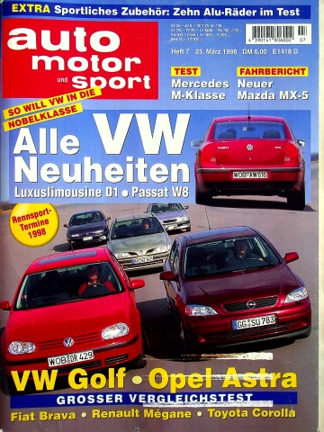 Deckblatt Auto Motor und Sport (07/1998)